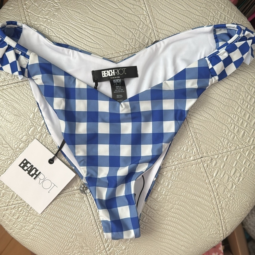 BEACH RIOT- Blue Gingham Bikini Set - Picture 5 of 6